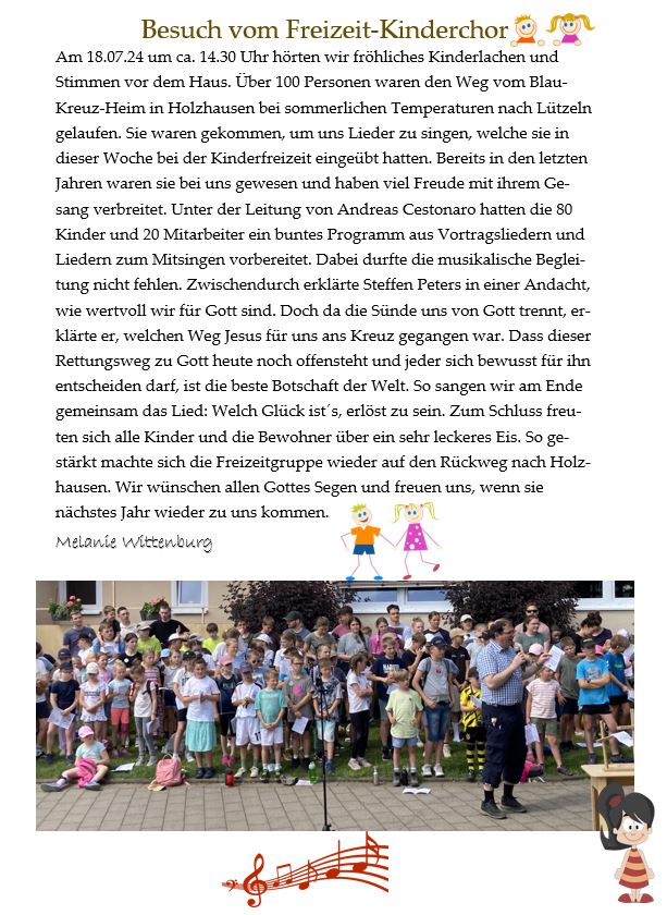 Besuch vom Freizeit Kinderchor