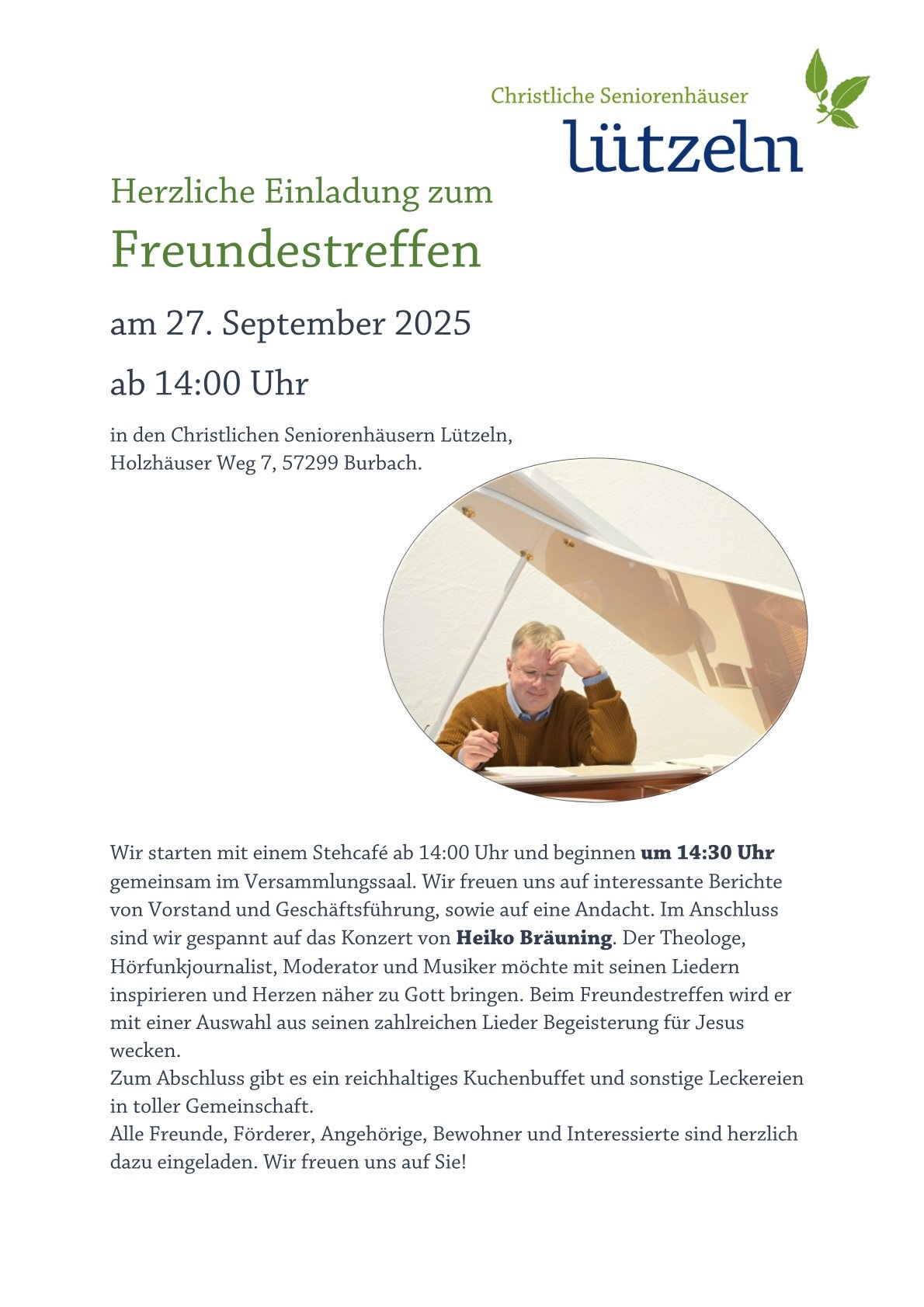 Herzliche Einladung zum Freundestreffen2025